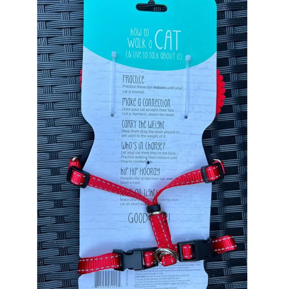 Whisker City Red Cat Harness and Leash Set